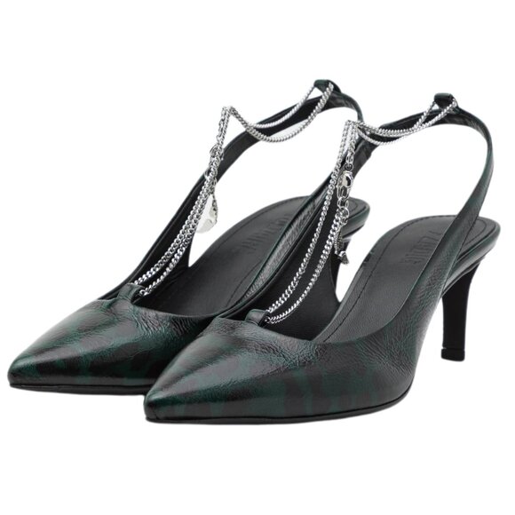 🖤 NEW Zadig & Voltaire First Night Court Heels Pumps Green Leopard New in Box💚 - Picture 1 of 13